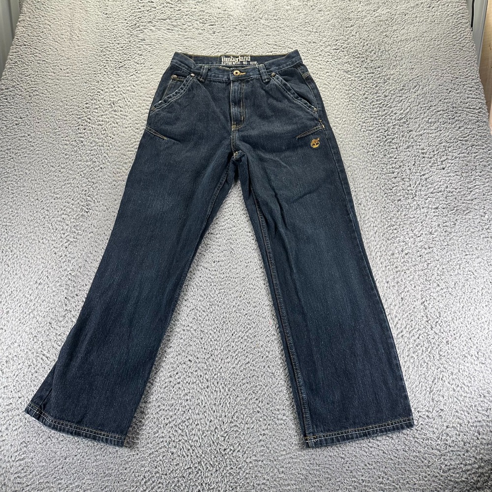 Timberland Jeans Women's 14 Blue Cotton Denim Straight Leg Carpenter Workwear